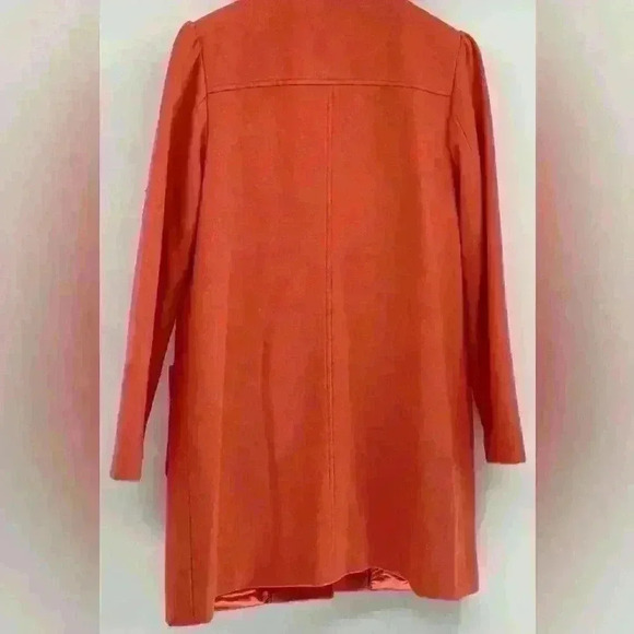 Mossimo Wool Peacoat, Women’s Size Small, Coral Orange, Collarless, Button Up - Picture 6 of 11